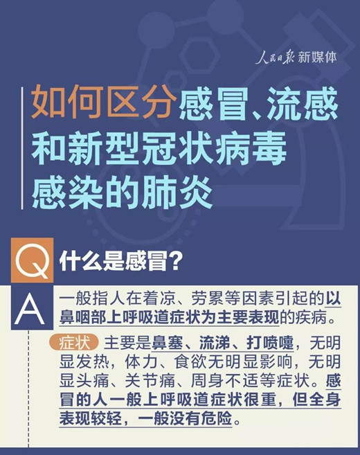有用！如何区分感冒流感和新冠病毒肺炎